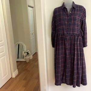 Gina Vintage Flannel Prairie Dress Fits Medium